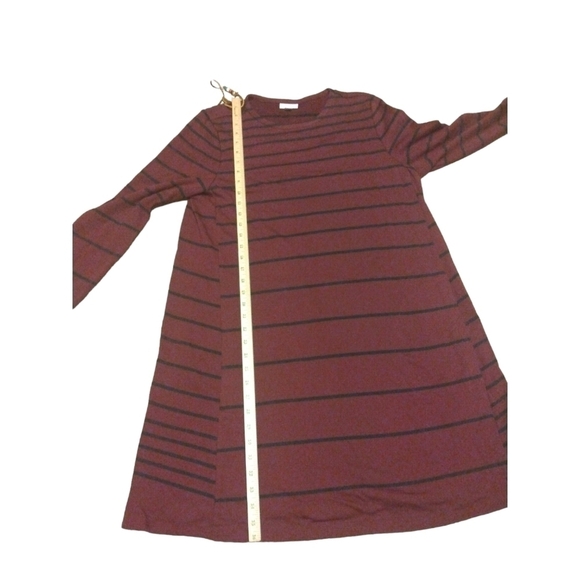 J. Jill Shift Pullover Dress Long Slve Pockets Midi Tunic Swing Striped Casual L - Picture 12 of 12